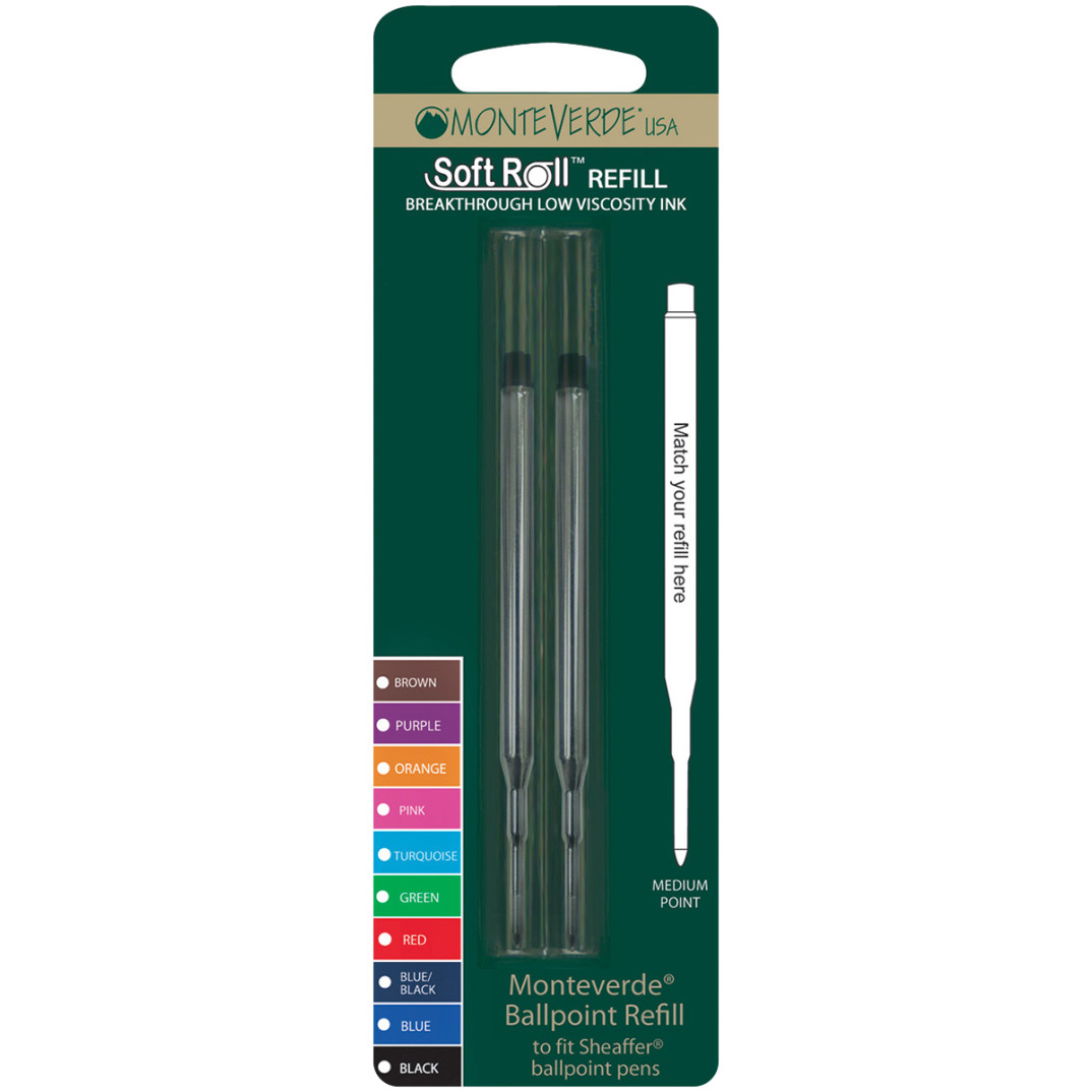 Monteverde Soft Ballpoint Refill To Fit Sheaffer (Blister of 2)