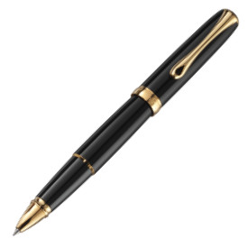 Diplomat Excellence A2 Rollerball Pen - Black Lacquer Gold Trim
