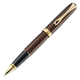 Diplomat Excellence A2 Rollerball Pen - Marrakesh Brown Gold Trim