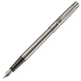 Diplomat Traveller Fountain Pen - Stainless Steel Chrome Trim