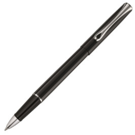 Diplomat Traveller Rollerball Pen - Gloss Black Chrome Trim
