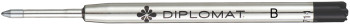 Diplomat King Size Ballpoint Refill - Black Broad