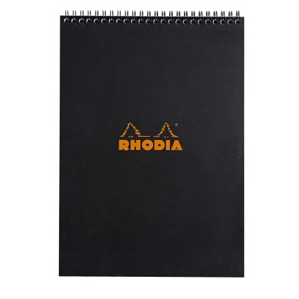 Rhodia Classic Wirebound Notepad - A4 - Black - Squared