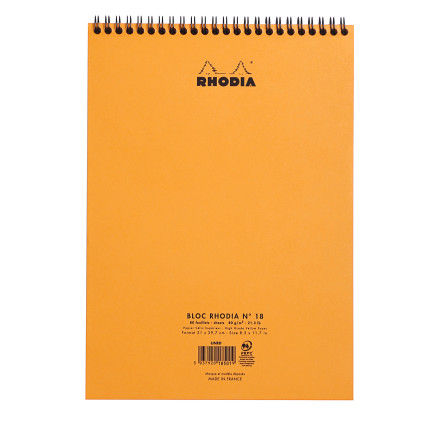Rhodia Classic Wirebound Notepad - A4 - Orange - Lined - Picture 1