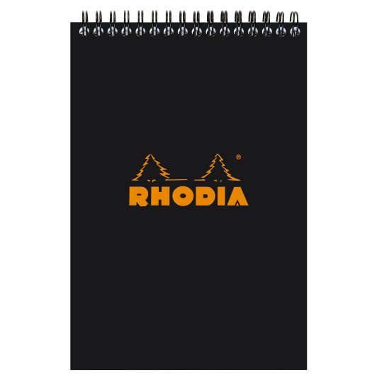 Rhodia Classic Wirebound Notepad - Large - Black - Squared