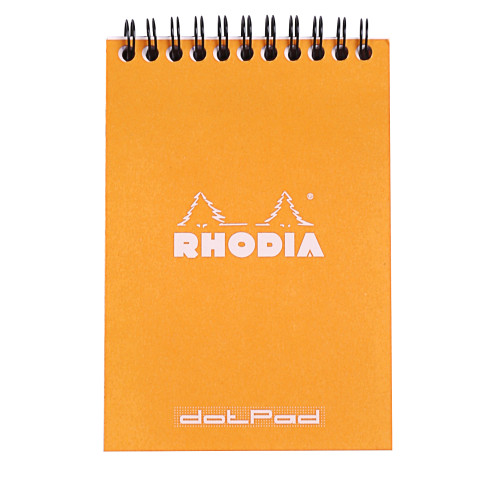 Rhodia Classic Wirebound Notepad - Medium - Orange - Dotted