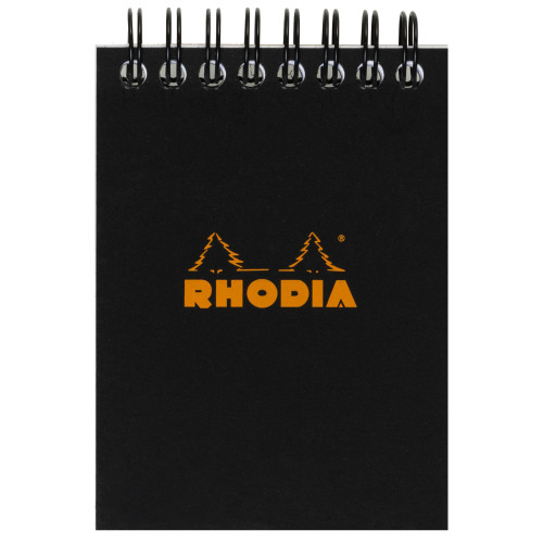 Rhodia Classic Wirebound Notepad - Small - Black - Squared