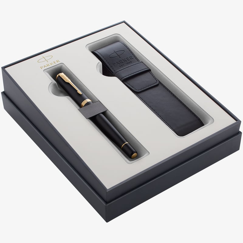 PARKER IM Rollerball Pen - Lacquer Black Gold Trim