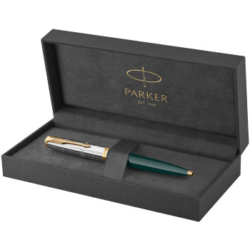 Parker 51 Premium Ballpoint Pen - Forest Green Gold Trim - Picture 2