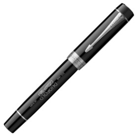 Parker Duofold 135 Fountain Pen - Centennial Black Chrome Trim - Picture 2