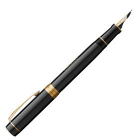 Parker Duofold 135 Fountain Pen - Centennial Black Gold Trim - Picture 1