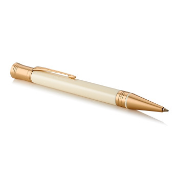 Parker Duofold Classic Ballpoint Pen - Ivory & Black Gold Trim - Picture 1