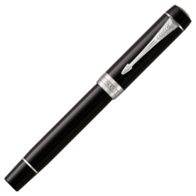 Parker Duofold Classic Fountain Pen - Centennial Black Chrome Trim - Picture 1