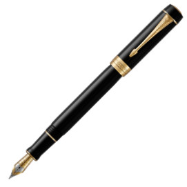 Parker Duofold Classic Fountain Pen - Centennial Black Gold Trim