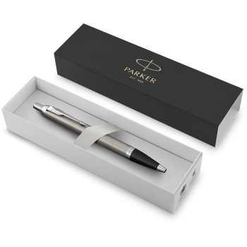 Parker IM Ballpoint Pen - Brushed Metal Chrome Trim - Picture 3