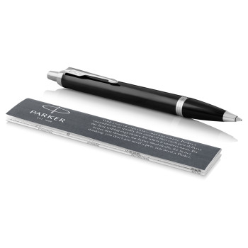 Parker IM Ballpoint Pen - Gloss Black Chrome Trim - Picture 1