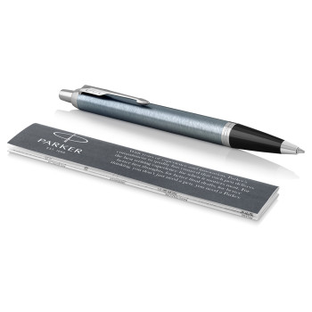 Parker IM Ballpoint Pen - Light Blue Grey Chrome Trim - Picture 1