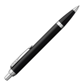 Parker IM Ballpoint Pen - Matte Black Chrome Trim - Picture 1