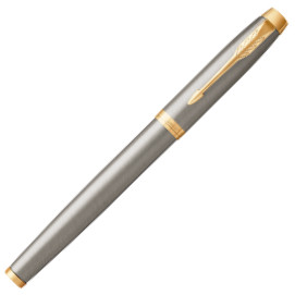 Parker IM Fountain Pen - Brushed Metal Gold Trim - Picture 1