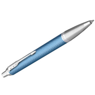 Parker IM Premium Ballpoint Pen - Blue Grey Chrome Trim - Picture 1