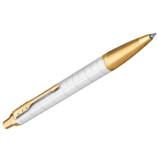 Parker IM Premium Ballpoint Pen - Pearl White Gold Trim - Picture 1
