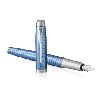Parker IM Premium Fountain Pen - Blue Chrome Trim - Picture 2