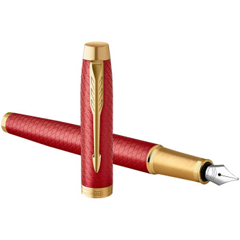 Parker IM Premium Fountain Pen - Matte Red Gold Trim - Picture 2