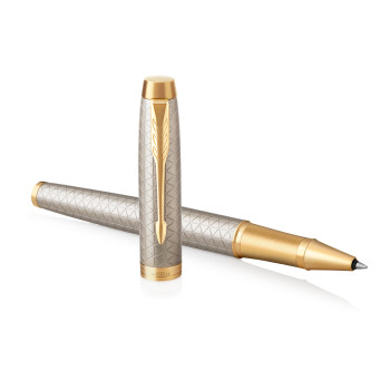 Parker IM Premium Rollerball Pen - Warm Silver & Gold - Picture 2
