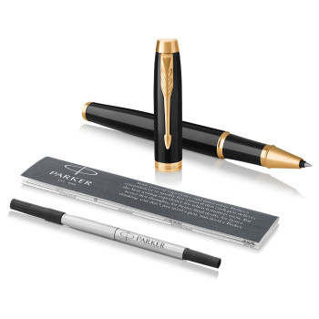 Parker IM Rollerball Pen - Gloss Black Gold Trim - Picture 2