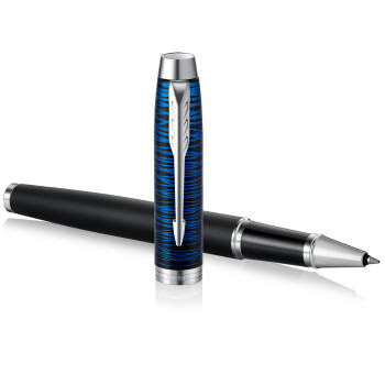 Parker IM Special Edition Rollerball Pen - Blue Origin Chrome Trim - Picture 2