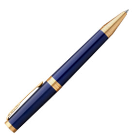 Parker Ingenuity Ballpoint Pen - Dark Blue Gold Trim - Picture 1