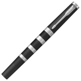 Parker Ingenuity Large - Black Rubber Chrome Metal Rings - Picture 1