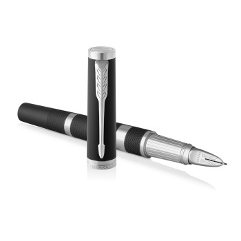 Parker Ingenuity Large - Black Rubber Chrome Metal Rings - Picture 2