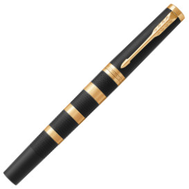 Parker Ingenuity Large - Black Rubber Gold Metal Rings - Picture 1