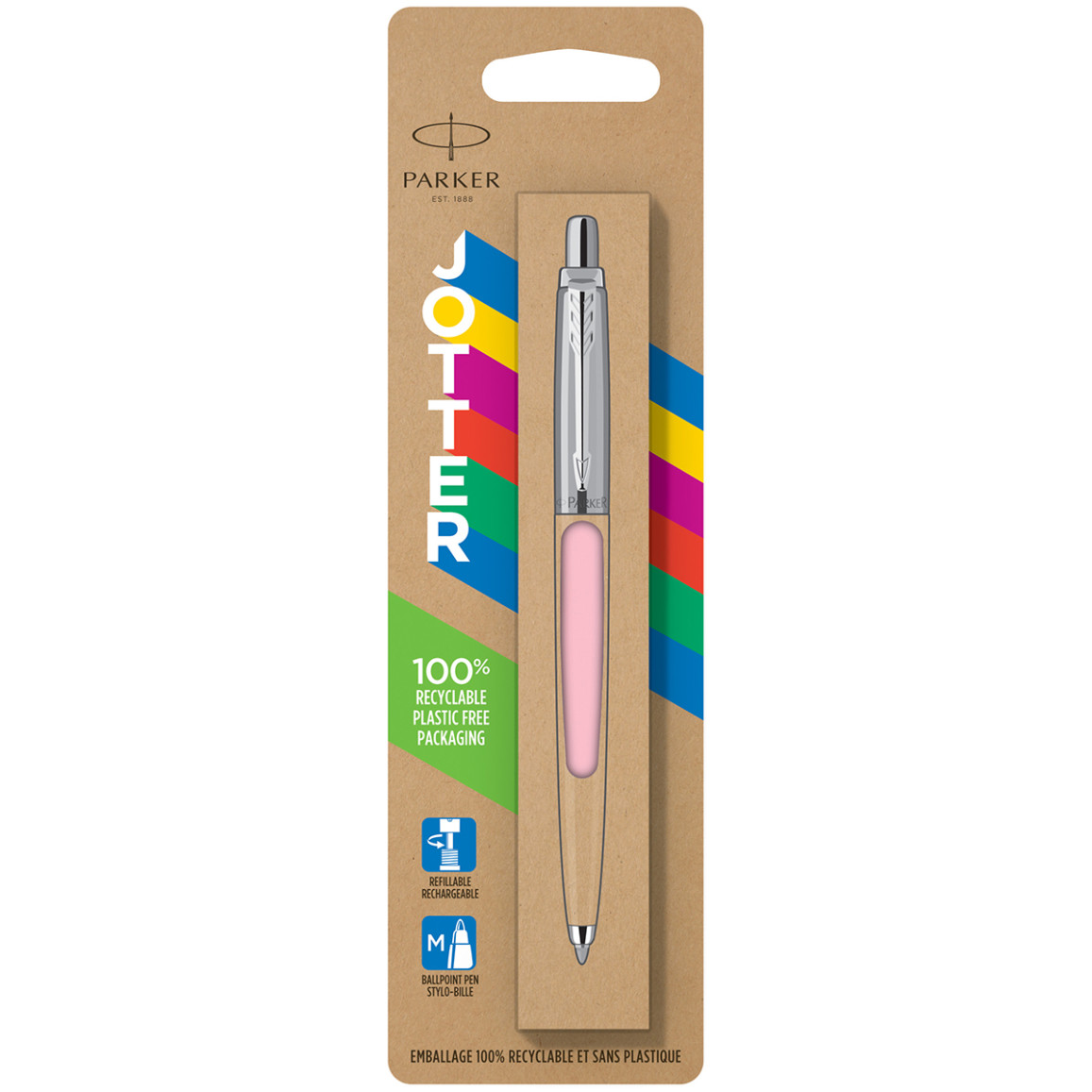 Parker Jotter Original Ballpoint Pen - Baby Pink Chrome Trim - Picture 1