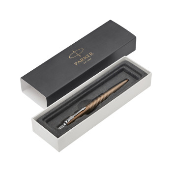 Parker Jotter Premium Ballpoint Pen - Carlisle Brown Pinstripe - Picture 2