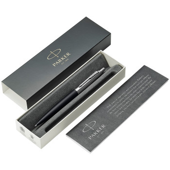 Parker Jotter XL Ballpoint Pen - Richmond Matte Black Chrome Trim - Picture 2