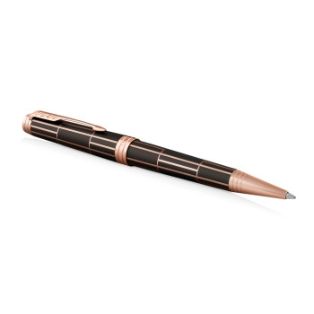 Parker Premier Ballpoint Pen - Luxury Brown Pink Gold Trim - Picture 1
