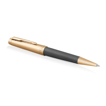 Parker Premier Ballpoint Pen - Storm Grey Gold Trim - Picture 1