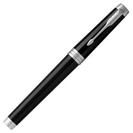 Parker Premier Rollerball Pen - Black Lacquer Chrome Trim - Picture 1