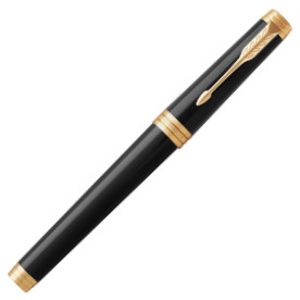 Parker Premier Rollerball Pen - Black Lacquer Gold Trim - Picture 1