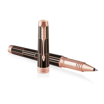 Parker Premier Rollerball Pen - Luxury Brown Pink Gold Trim - Picture 2