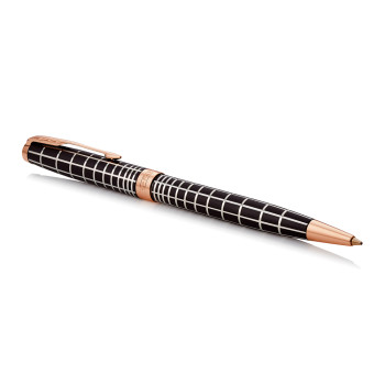 Parker Sonnet Ballpoint Pen - Brown Lacquer Pink Gold Trim - Picture 1