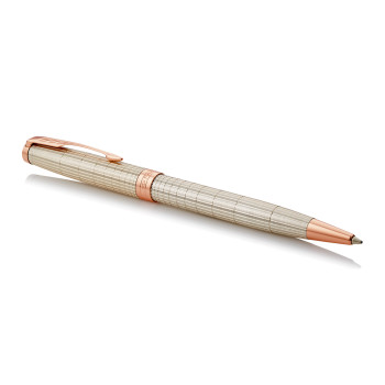 Parker Sonnet Ballpoint Pen - Chiselled Silver Pink Gold Trim - Picture 1