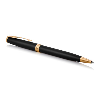 Parker Sonnet Ballpoint Pen - Matte Black Gold Trim - Picture 1