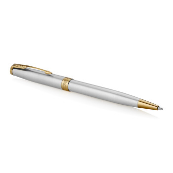 Parker Sonnet Ballpoint Pen - Stainless Steel Gold Trim - Picture 1