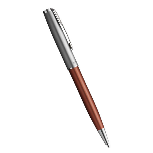 Parker Sonnet Essentials Ballpoint Pen - Matte Orange & Sandblasted Steel - Picture 1