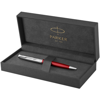 Parker Sonnet Essentials Ballpoint Pen - Matte Red & Sandblasted Steel - Picture 3