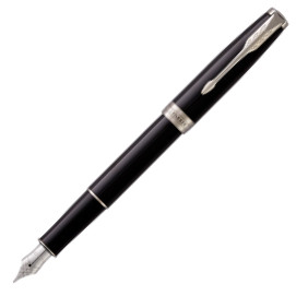 Parker Sonnet Fountain Pen - Black Lacquer Chrome Trim