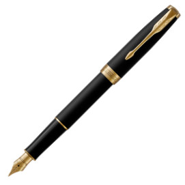 Parker Sonnet Fountain Pen - Matte Black Gold Trim